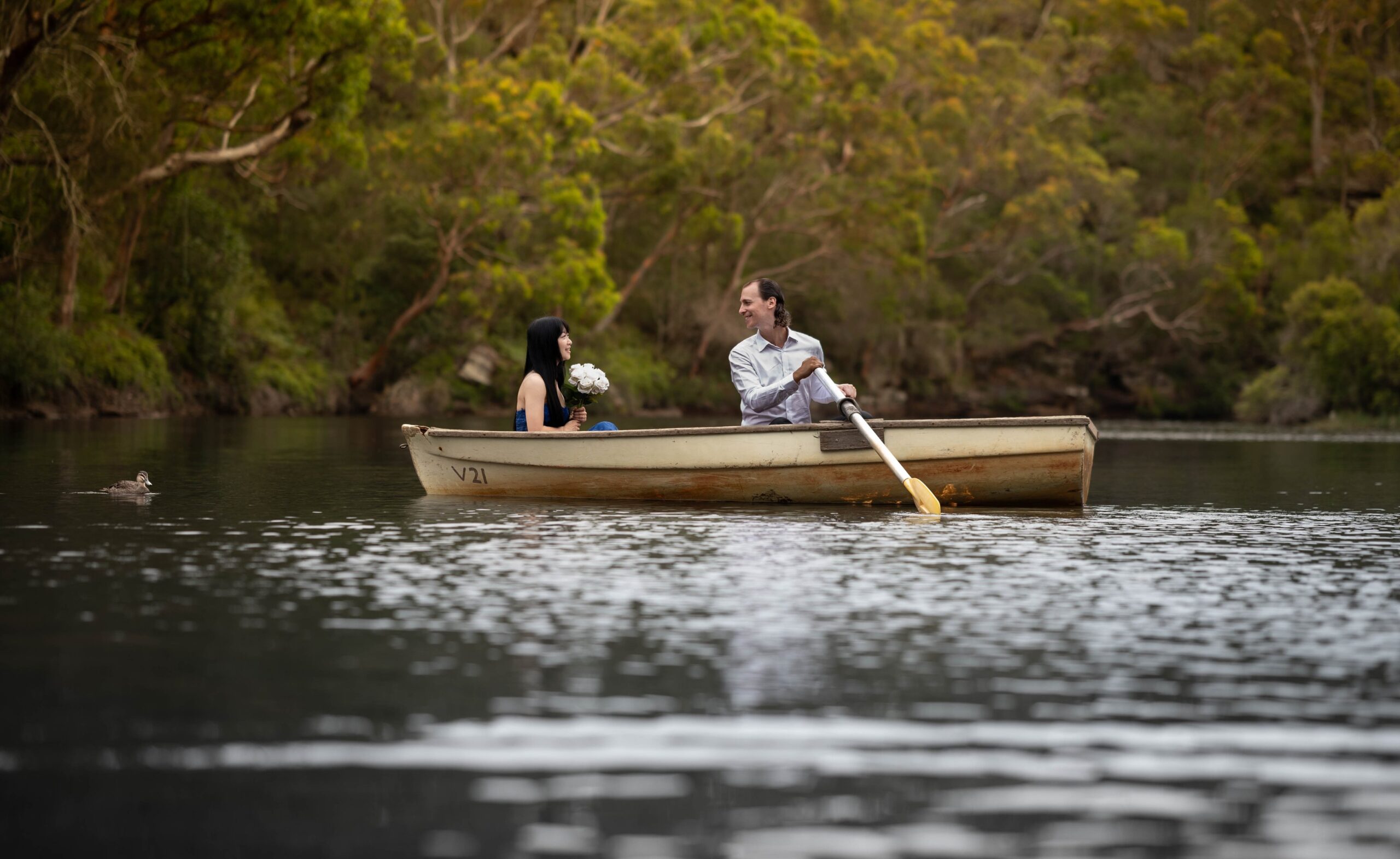 Pre-wedding photography. On a river in Sydney.